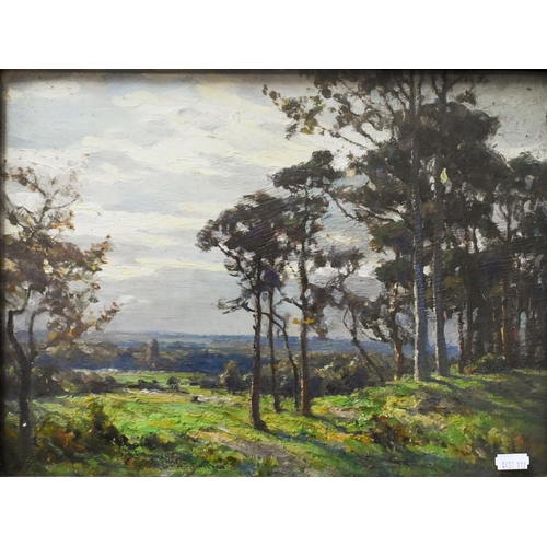 620 - Frank Freyburg (1862-1939) - A trio of landscapes, oil on board, two signed, 29 x 39 cm (2) and 29 x... 