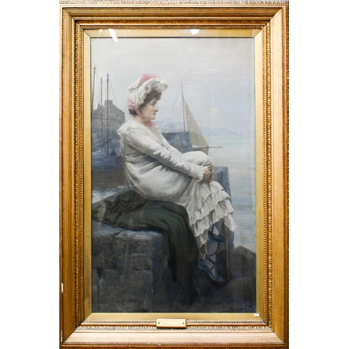 637 - Julius Mendes Price (1857-1924) - 'Lass that loves a sailor', oil on canvas, signed lower left and d... 