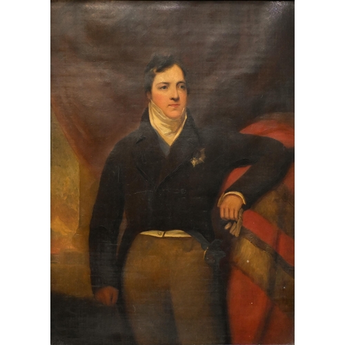 660 - 19th century English school - Portrait of John 2nd Marquess of Ely, KP (1770-1845), oil on canvas, 4... 