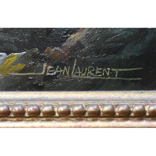 674 - Jean Laurent (b 1920) - A pair of seascapes, oil on board, signed, 24.5 x 50 cm (2)