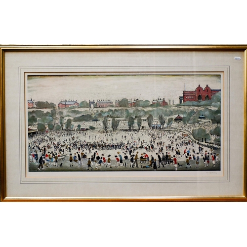 693 - Laurence Stephen Lowry (1887-1976) - 'Peel Park', print, pencil signed to lower right margin, Fine A... 