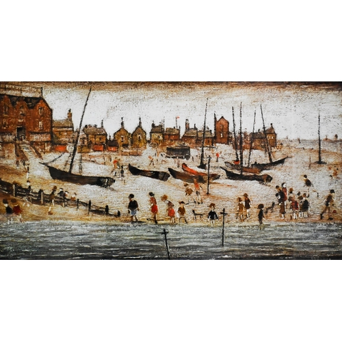 695 - Laurence Stephen Lowry (1887-1976) - 'The Beach', gouttelette print numbered 45/75, published Felix ... 