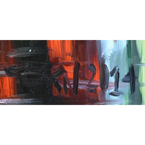 736 - Le Thanh Son (b 1962) - 'By the Pagoda', oil on canvas, signed, 110 x 130 cm c/w Certificate of auth... 