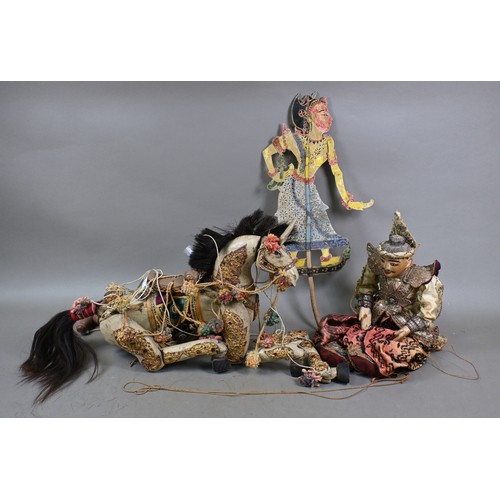 388 - A vintage Nepali Bhaktapur 'Nava Durga Dancers' marionette puppet, double sided with Ganesh on one s... 