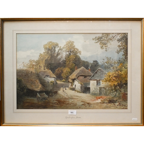 681 - A Leymann - 'Cockington, Devon', watercolour, signed lower right, 37 x 54 cm