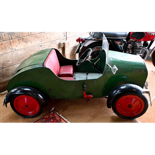 801 - A scarce Atco Junior Safety First training car, green, fitted with a 98 cc Villiers petrol engine, c... 