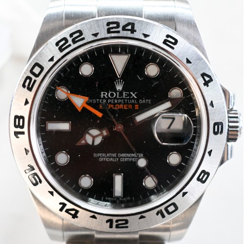 331 - A gents Rolex Oyster Perpetual Explorer II stainless steel wristwatch on deployment bracelet, ref. 2... 