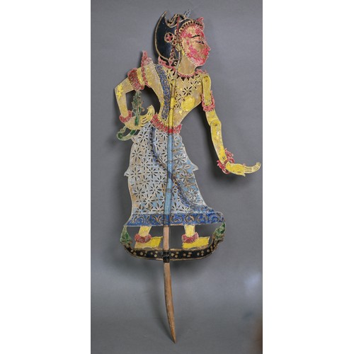 388 - A vintage Nepali Bhaktapur 'Nava Durga Dancers' marionette puppet, double sided with Ganesh on one s... 