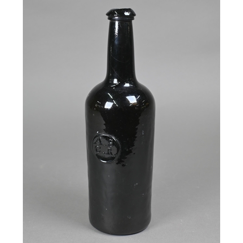 423 - An antique brown glass bottle with 'ASCR' seal - All Souls Common Room (Oxford), 28 cm high