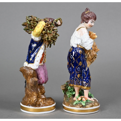 438 - Two Derby Bloor Period figures from the 'Four Seasons' series, depicting a girl with sheaf of corn a... 