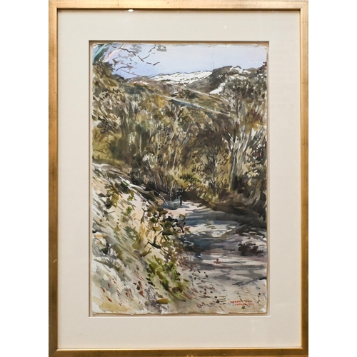 716 - Howard Morgan (1949-2020) - Welsh landscape, watercolour, signed, inscribed and dated IX 95, 57 x 37... 