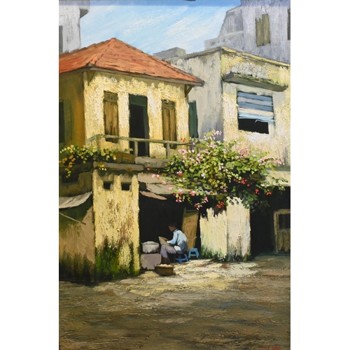 Minh Dong (b 1979) - In the Morning, oil on canvas, signed, 120 x 80 cm, c/w Certificate of authenticity from Green Palm Gallery Vietnam