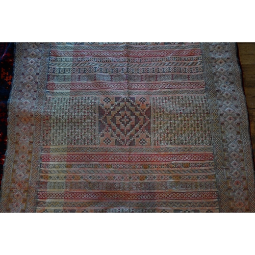 784 - A vintage Moroccan berber kilim with all-over geometric design, 285 cm x 150 cm