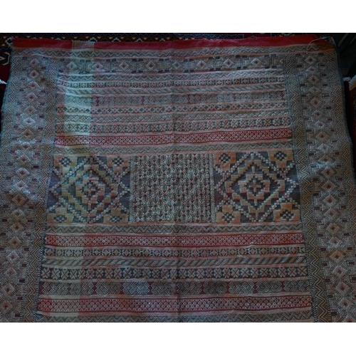 784 - A vintage Moroccan berber kilim with all-over geometric design, 285 cm x 150 cm