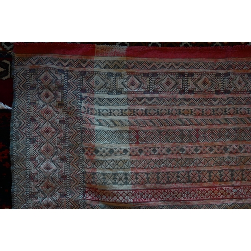 784 - A vintage Moroccan berber kilim with all-over geometric design, 285 cm x 150 cm