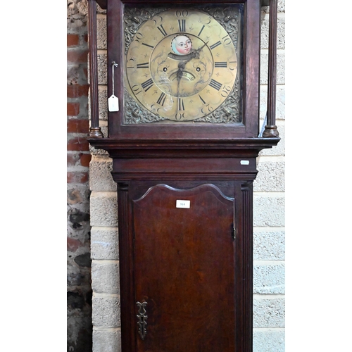 914 - Edmund Schofield, Rochdale, a George III oak longcase clock, the 30 hr movement with 32 cm engraved ... 