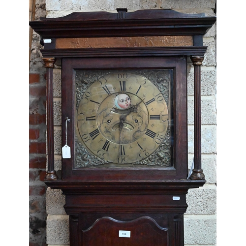 914 - Edmund Schofield, Rochdale, a George III oak longcase clock, the 30 hr movement with 32 cm engraved ... 