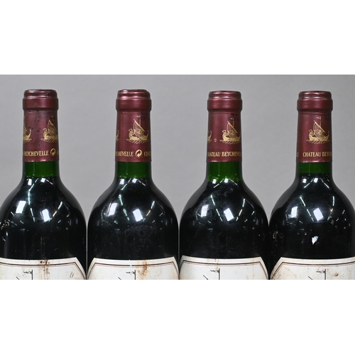 953 - Seven bottles of Chateau Beychevelle Grand Vin 1996 Saint-Julien red wine, removed from cellar rack ... 