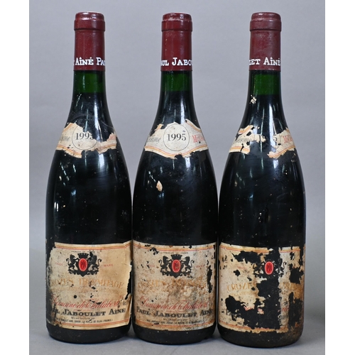 954 - Seven bottles of Paulk Jaboulet Croze-Hermitage Domaine de Thalabert 1995 red wine, stored on racks ... 