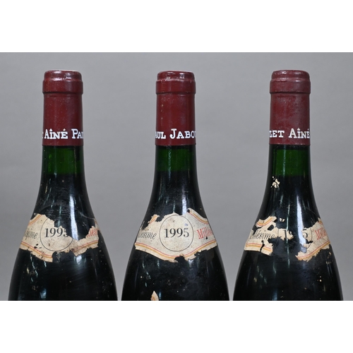 954 - Seven bottles of Paulk Jaboulet Croze-Hermitage Domaine de Thalabert 1995 red wine, stored on racks ... 