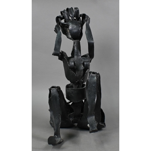 985 - Rachel Reckitt (1908-1995), a wrought iron female figure, kneeling face down, unsigned, 45 cm long, ... 