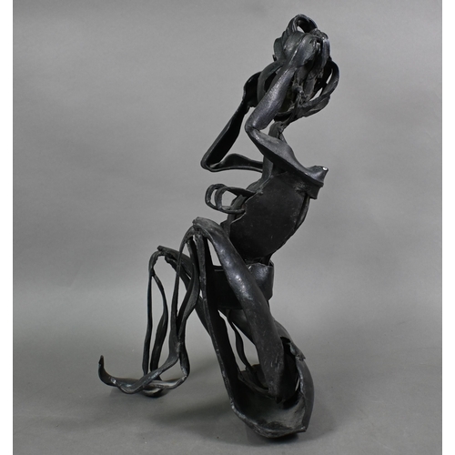 985 - Rachel Reckitt (1908-1995), a wrought iron female figure, kneeling face down, unsigned, 45 cm long, ... 