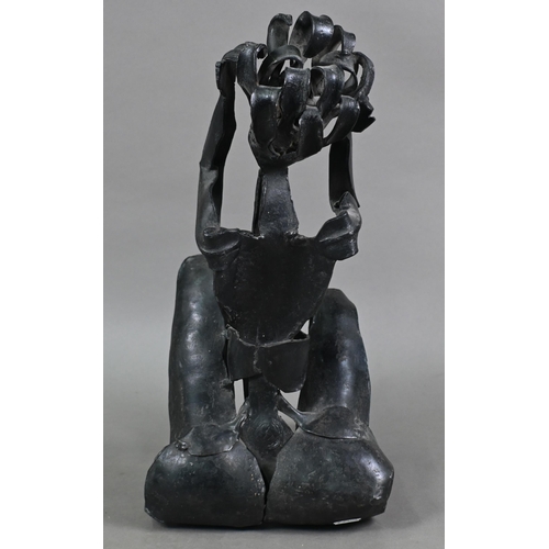 985 - Rachel Reckitt (1908-1995), a wrought iron female figure, kneeling face down, unsigned, 45 cm long, ... 