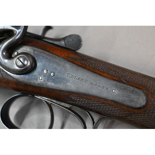 1077 - Thomas Bland & Sons, a 12 bore side by side hammer shotgun, with 28