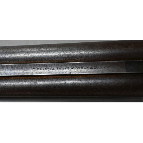 1077 - Thomas Bland & Sons, a 12 bore side by side hammer shotgun, with 28