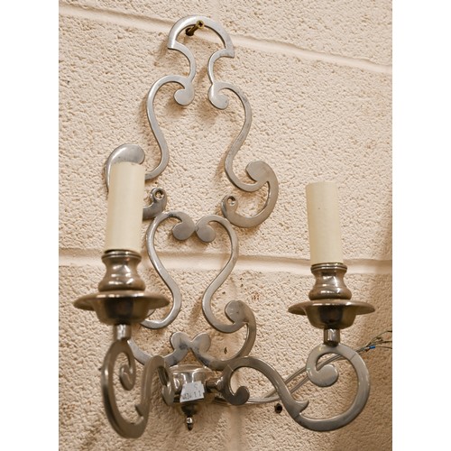 114 - Pair of Vaughan chromed modern wall sconces (2)