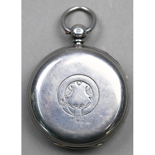 523 - Edward Beven, Birkenhead, a silver cased fusée pocket watch, the white enamel dial with Roman numera... 