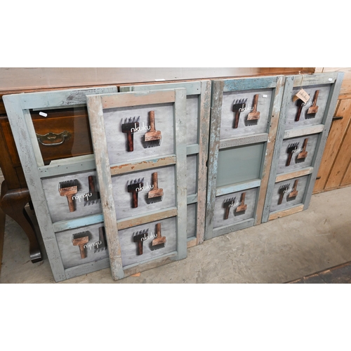 157 - Five 'Nkuku Home and Lifestyle' photograph frames in distress painted wooden frames, 1 a/f (5)