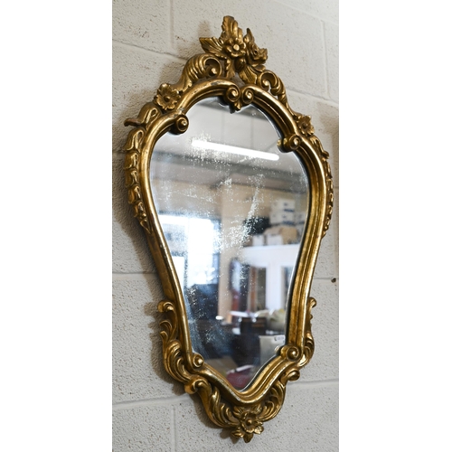 159 - A Rococo style gilt framed wall mirror, 85 x 52 cm