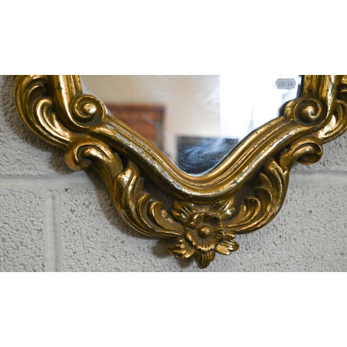 159 - A Rococo style gilt framed wall mirror, 85 x 52 cm