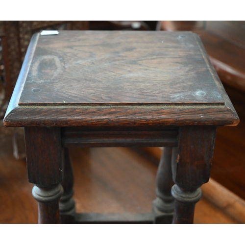 167 - A late 19th century Anglo-Indian carved hardwood table on pierced folding base, 45 x 45 x 50 cm high... 