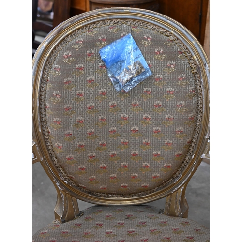 188 - An antique French gilt framed fauteuil open armchair a/f