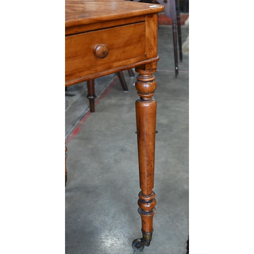 202 - A late Victorian satin birch writing table with hinged panel enclosing stationery compartments and s... 