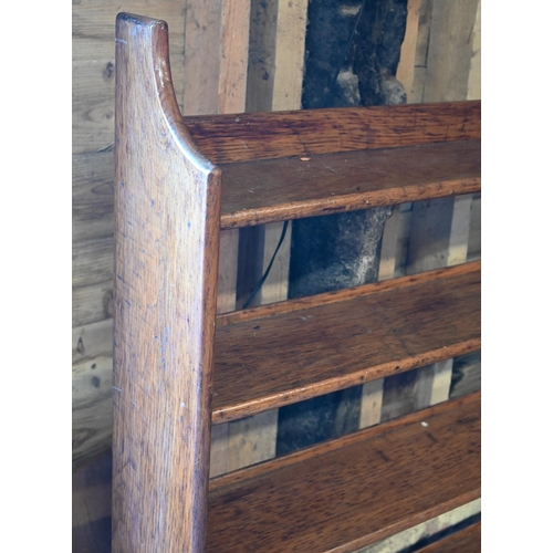 206 - An early 20th century oak open bookcase with four shelves, 106 x 20 x 114 cm high