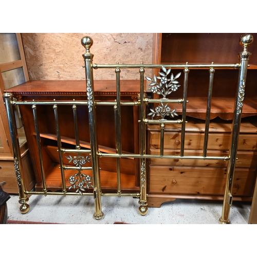 213 - # A brass single bed frame, 102 cm wide x 134 cm high (headboard)