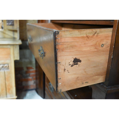 219 - A small 19th century mahogany chest of two over two drawers raised on bracket feet, 90 x 40 x 82 cm ... 