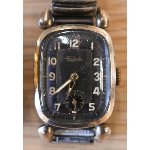 267 - Assorted vintage gents wristwatches incl. a Times gold plated tank watch, circa 1950s; a Sekonda qua... 