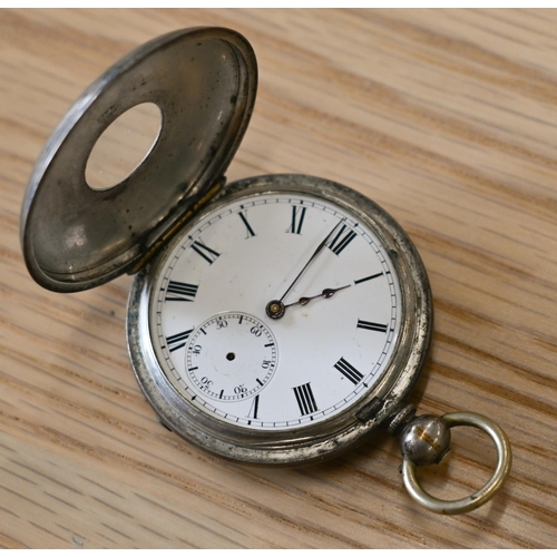 269 - A trio of vintage silver cased fob watches, one by Thomas Russell & Son, with presentation engra... 