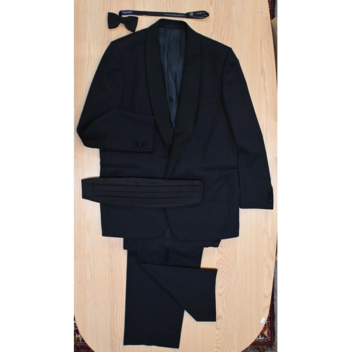 292 - Gieves & Hawkes - black tie dinner jacket (46R) and trousers (44R) to/w cummerbund and bow tie (... 