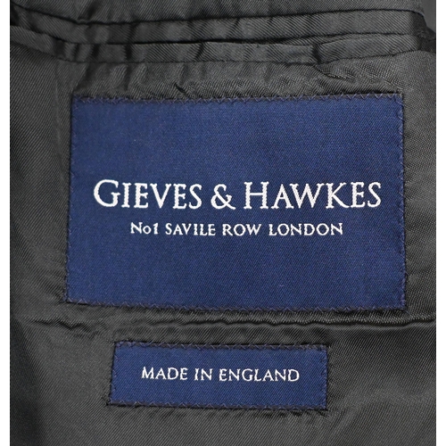 292 - Gieves & Hawkes - black tie dinner jacket (46R) and trousers (44R) to/w cummerbund and bow tie (... 