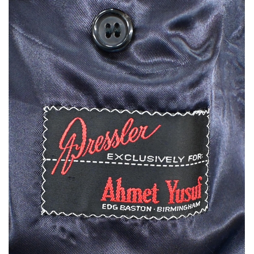 293 - An Italian navy cashmere men's overcoat for Bressler/Ahmet Yosuf, with belt to/w Dunhill navy wool b... 