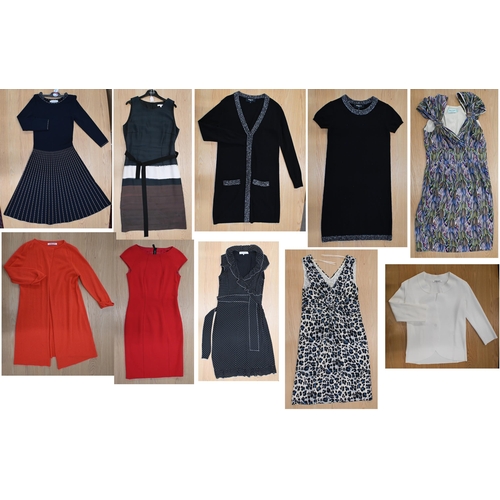 297 - Ten various items of ladies clothing - Marc Cain red shift dress size 2; Lamberto Losani - cream car... 