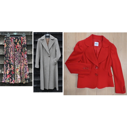 298 - Ralph Lauren - a fitted lady's wool coat with single button, size 9 to/w Ralph Lauren 'Polo' floral ... 