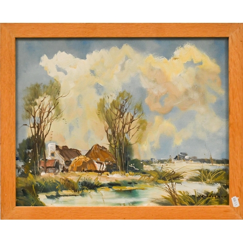 306 - J Kobdegrans? - A pair of Dutch river views, oil on canvas, signed, 38 x 48 cm (2)