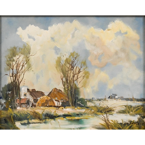 306 - J Kobdegrans? - A pair of Dutch river views, oil on canvas, signed, 38 x 48 cm (2)