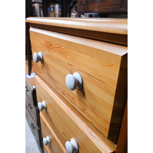 44 - # A modern pine chest of four long drawers